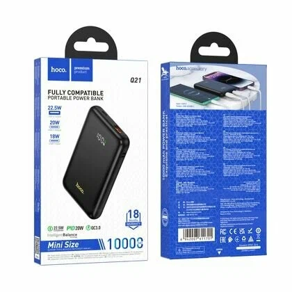 Портативный аккумулятор HOCO Q21 Great 22.5W+PD20W, 10000 мА ч, черный