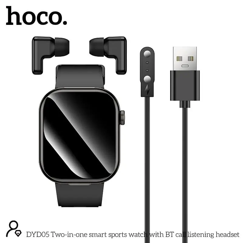 Смарт часы Hoco DYD05 2в1 с наушниками