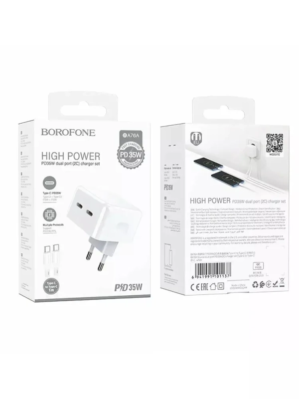 Сетевое зарядное устройство BA76A 35W 2xUSB-C