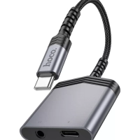 Переходник Hoco LS39 Type-C male to Type-C+3.5 female