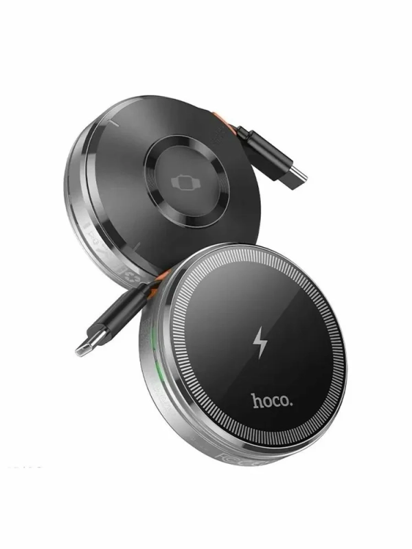 Беспроводное зарядное устройство Hoco CQ18 MagSafe для iPhone и iWatch, серебристое