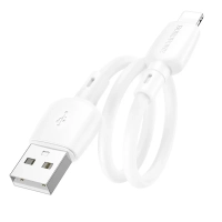 Короткий кабель USB - Lightning BOROFONE BX93 / 25см, 2.4A, 12W / белый