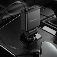 Зарядное устройство в авто с выдвижным кабелем Type-C BZ33