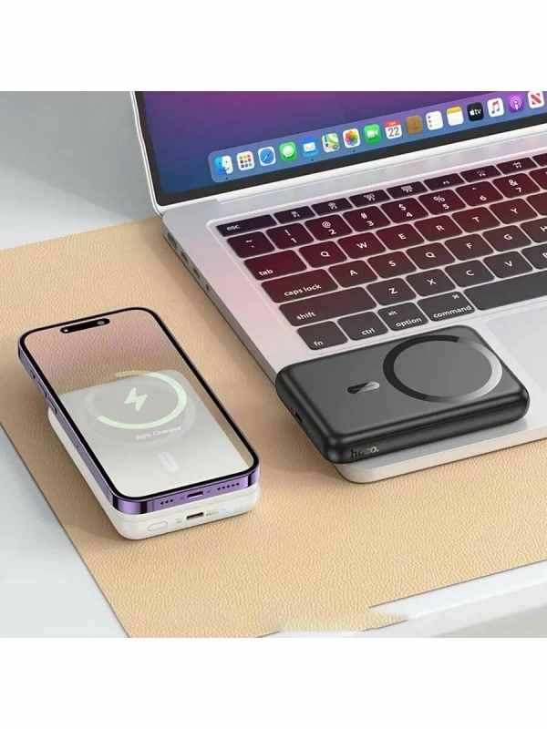 Быстрая зарядка. Беспроводной повербанк Hoco J141 10000 mAh черный.