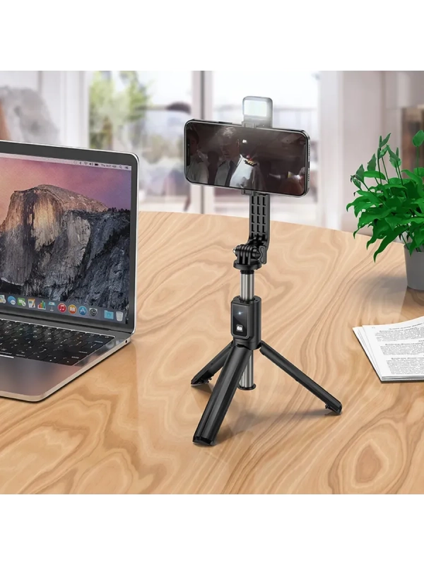 Монопод-тренога для селфи Hoco K15, с подсветкой, беспроводная