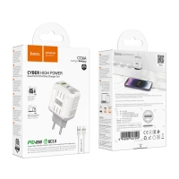 Сетевое зарядное устройство, 1 USB 3.0 QC+1 PD 45W (C136A)