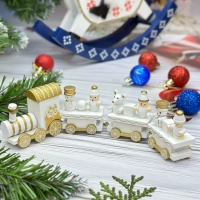 Новогодний паровозик 3 вагонч.20*5см