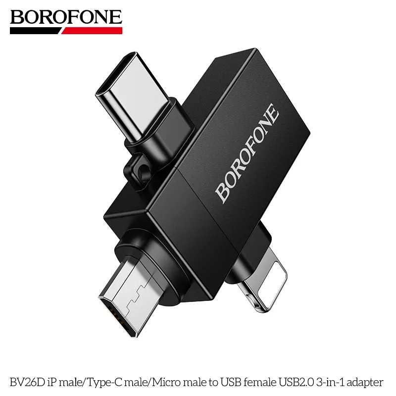 Переходник 3 в 1 USB-A Type-C Micro Lightning