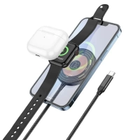 Зарядное устройство Hoco CW45, беспроводное, 3 в 1, магнитное