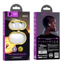 Наушники беспроводные bluetooth hoco DES11, TWS белые