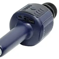 Караоке микрофон Hoco L24 Shine, беспроводной, Bluetooth 5.4, micro SD, USB, 1200 mAh, 5W, Синий