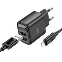 Сетевое зарядное устройство Hoco C141A с кабелем для iPhone