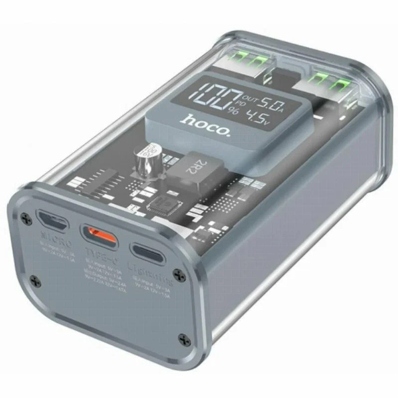 Внешний аккумулятор (Power Bank) Hoco J105, 10000 mAh, серый