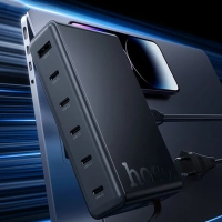 Сетевое зарядное устройство на 6 портов с кабелем рулеткой