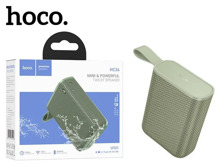 Портативная колонка HC34 зеленая