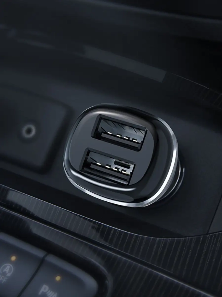 Зарядка для телефона в машину 2 USB быстрая 2,4А 12W