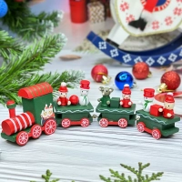 Новогодний паровозик 3 вагонч.20*5см