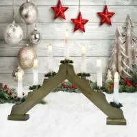 Рождественская горка 7 свечей дерев.