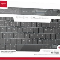 hoco Клавиатура беспроводная , Английская раскладка, черный, прозрачный