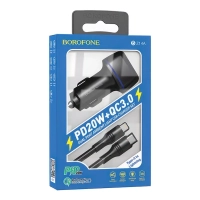 Автомобильное зарядное устройство BZ14A USB+Type-C +Кабель PD20W