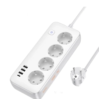 Сетевой фильтр на 4 розеток+3 USB+1 PD, 3м, AC21, HOCO