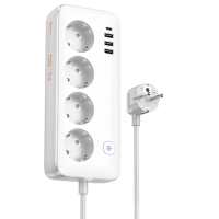 Сетевой фильтр на 4 розеток+3 USB+1 PD, 3м, AC21, HOCO