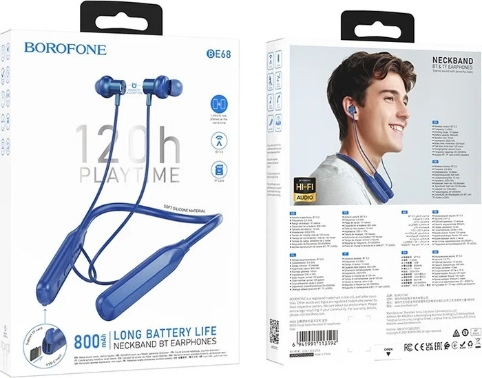 Наушники беспроводные блютуз спортивные на шею с микрофоном