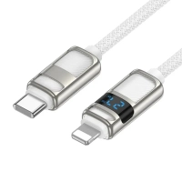 Кабель HOCO U137 120см, 27Вт, белый, LED