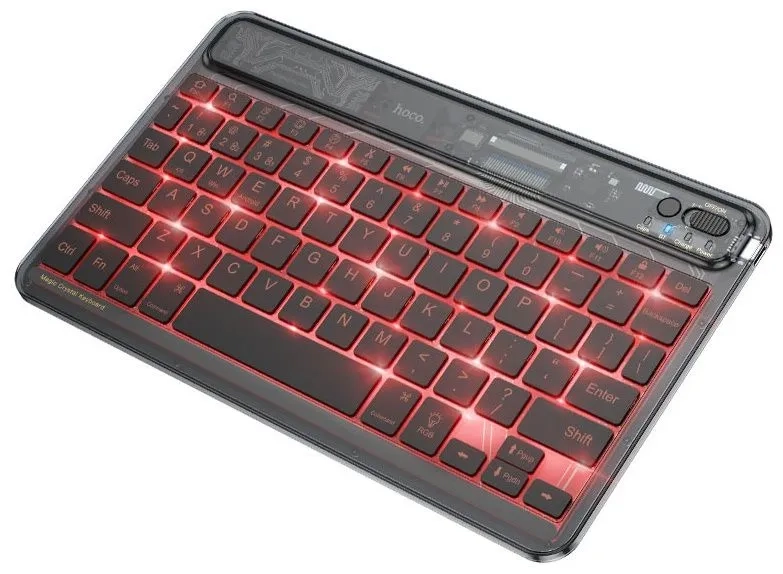 hoco Клавиатура беспроводная , Английская раскладка, черный, прозрачный