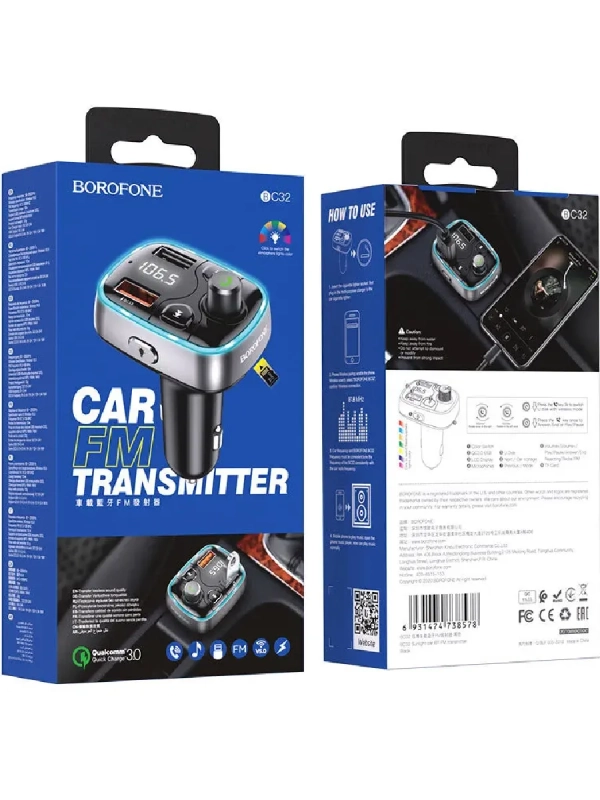 FM модулятор в машину с блютузом трансмиттер