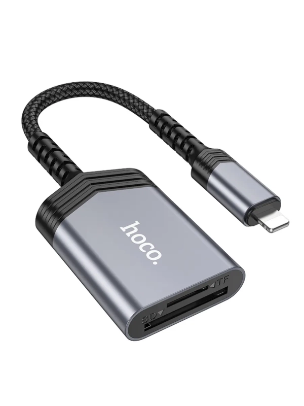 Картридер 2 в 1, Lightning, UA25, HOCO, поддержка TF/SD