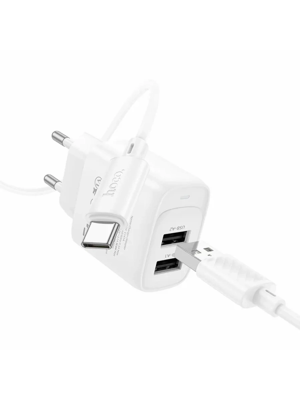 Зарядное устройство для iPhone и android+кабель USB-A-TYPE-C