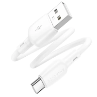 Короткий кабель USB - Type-C BOROFONE BX93 / 3A, 27W / белый