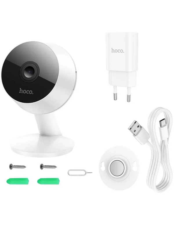 Камера видеонаблюдения HOCO D3 Wi-Fi, HD (2304*1296) белый