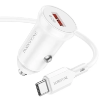 Автомобильная быстрая зарядка для телефона с кабелем Type-C