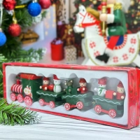 Новогодний паровозик 3 вагонч.20*5см