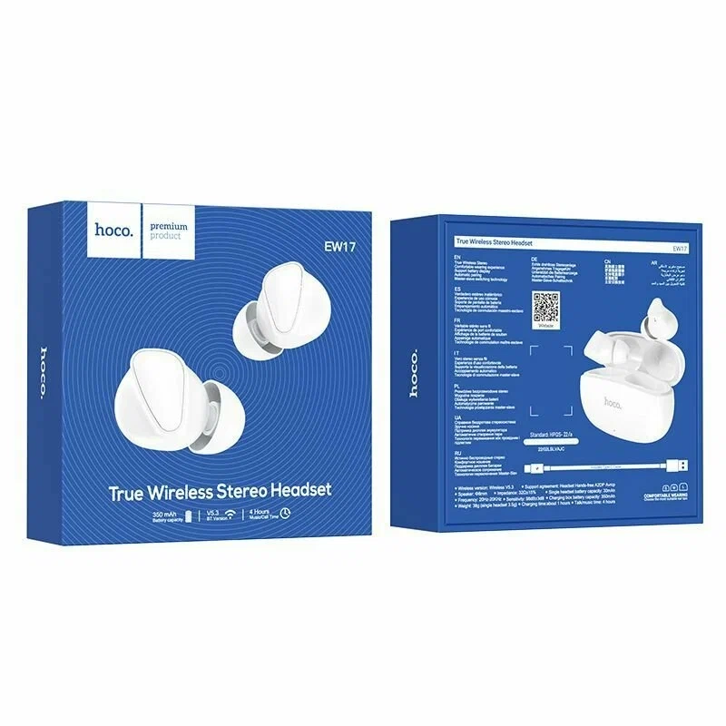 Беспроводные наушники HOCO EW17 белый