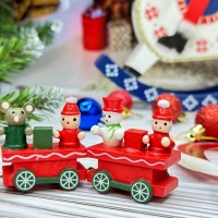 Новогодний паровозик 3 вагонч.20*5см