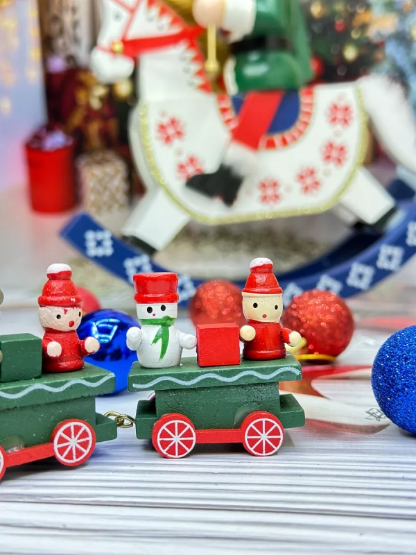 Новогодний паровозик 3 вагонч.20*5см