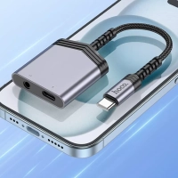 Переходник Hoco LS39 Type-C male to Type-C+3.5 female