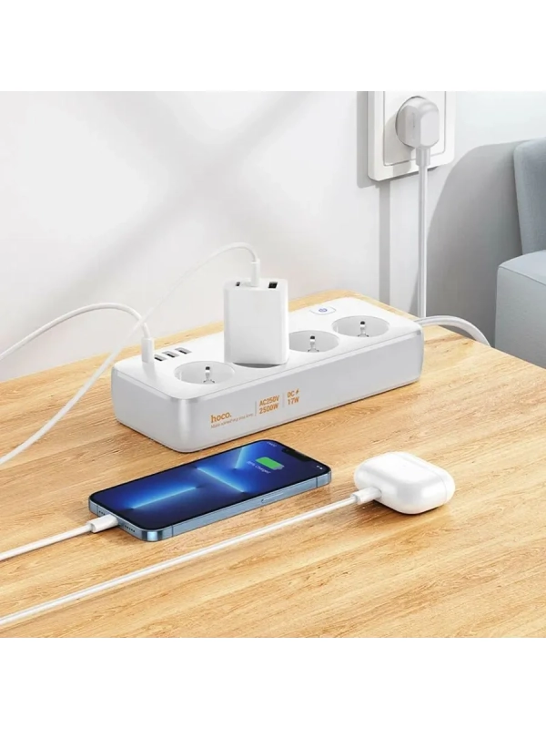 Сетевой фильтр 3*USB, 1*Type-C, 4*розетки 1.5M