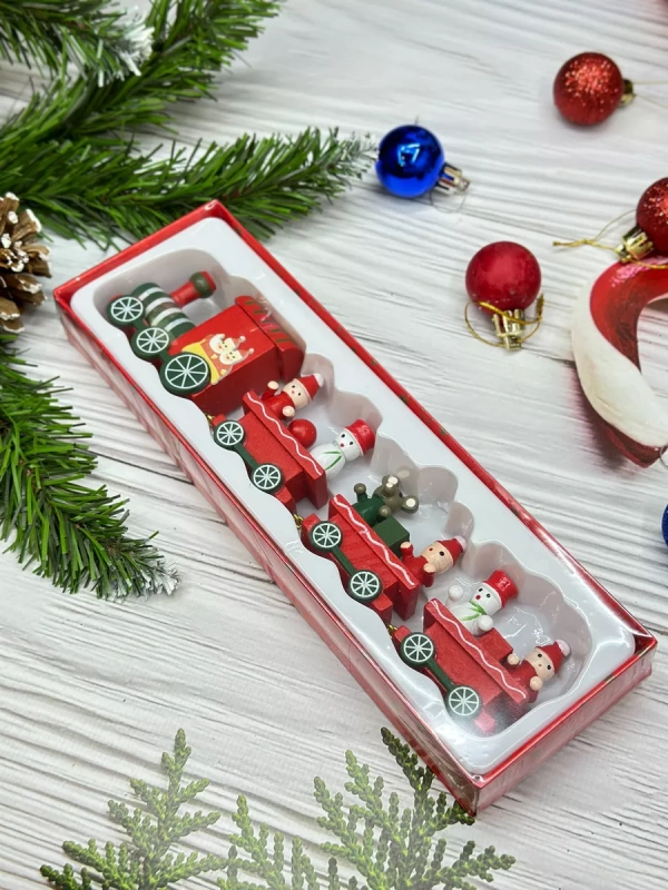 Новогодний паровозик 3 вагонч.20*5см