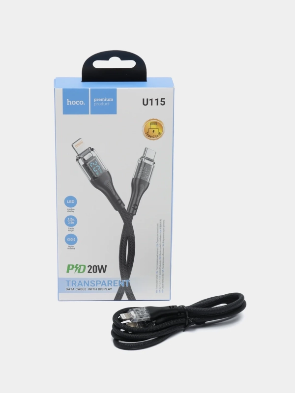 hoco Кабель для мобильных устройств Apple Lightning/USB Type-C, черный