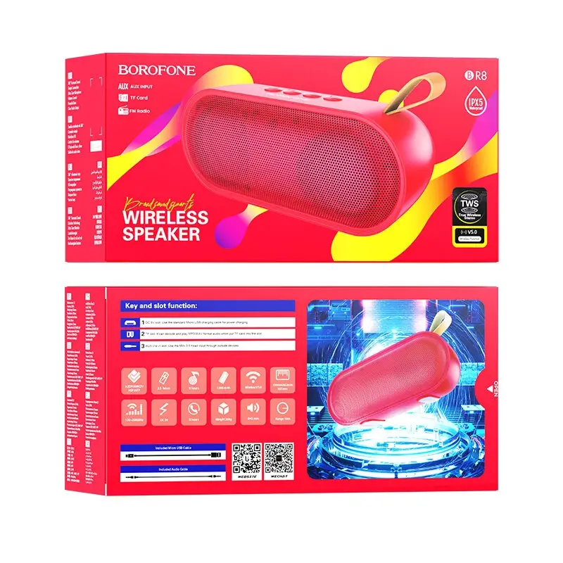 Акустика портативная (колонка) Borofone BR8 (Bluetooth) красная