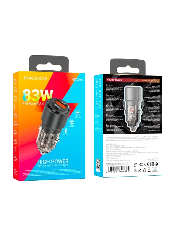 Автомобильное зарядное устройство BZ20A 83W Type-C USB