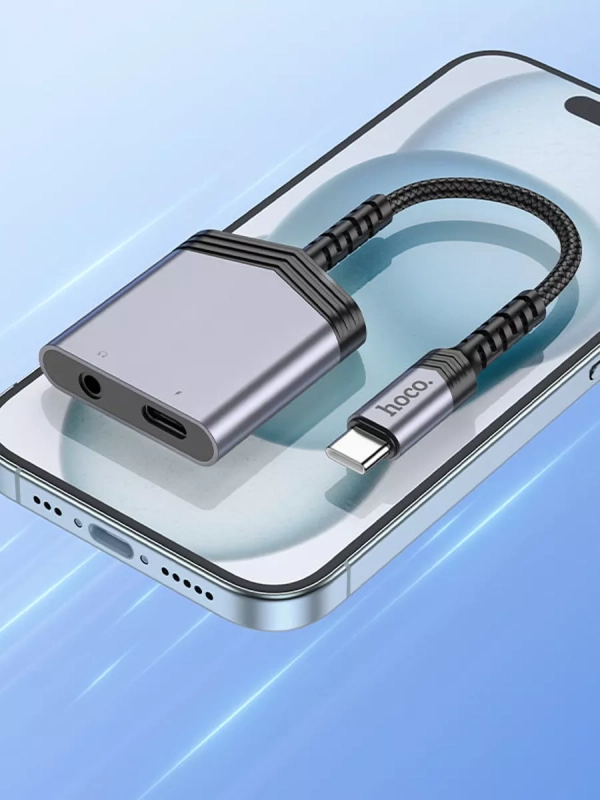 Переходник Hoco LS39 Type-C male to Type-C+3.5 female