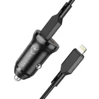 Автомобильное зарядное устройство АЗУ USB + Type-С + кабель Lightning Borofone BZ18A PD20W + QC3.0