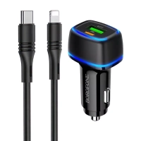 Автомобильное зарядное устройство BZ14A USB+Type-C +Кабель PD20W