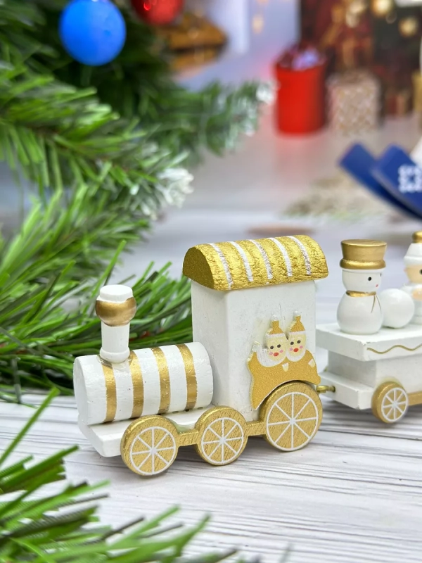 Новогодний паровозик 3 вагонч.20*5см