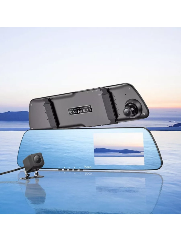 Видеорегистратор зеркало Hoco DV4 с камерой
